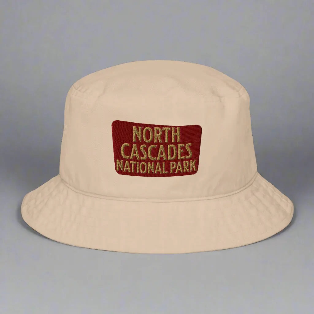 Park Service Apparel Organic Embroidered North Cascades National Park Unisex Bucket Hat - Sun Protection by Park Service Apparel