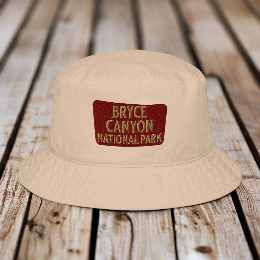 Bryce Canyon National Park Sign Embroidered Organic Bucket Hat - MENLL