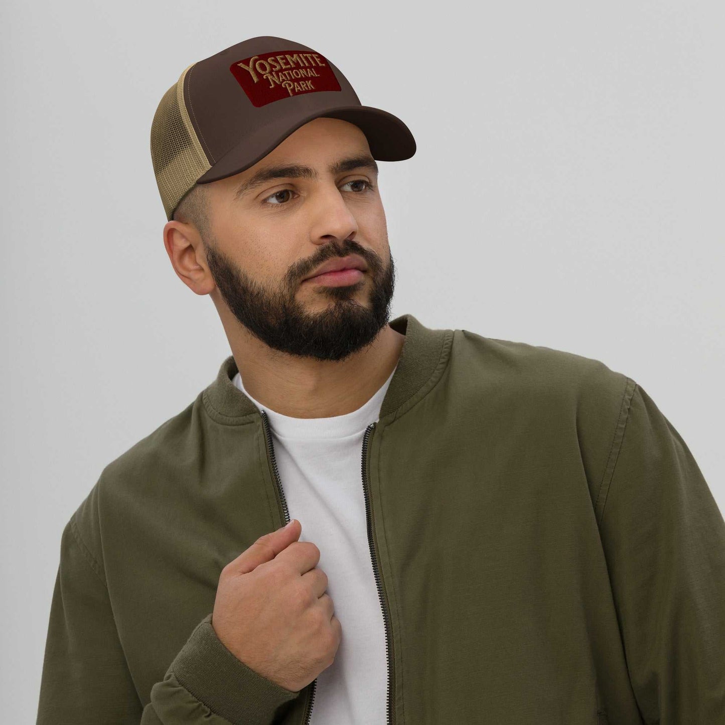 Yosemite Embroidered National Park Sign Trucker Hat - MENLL