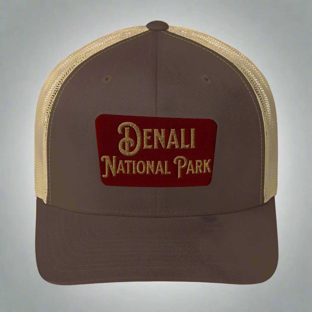 Denali National Park Sign Embroidered Trucker Hat - MENLL