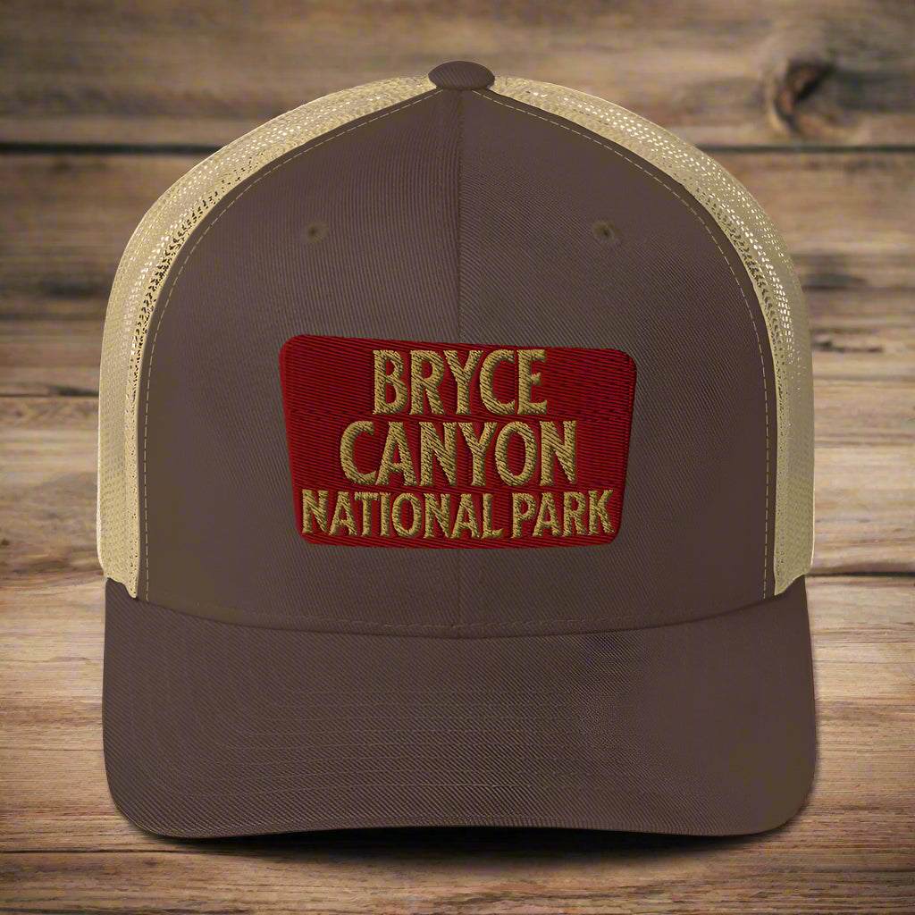Bryce Canyon National Park Sign Embroidered Trucker Hat - MENLL
