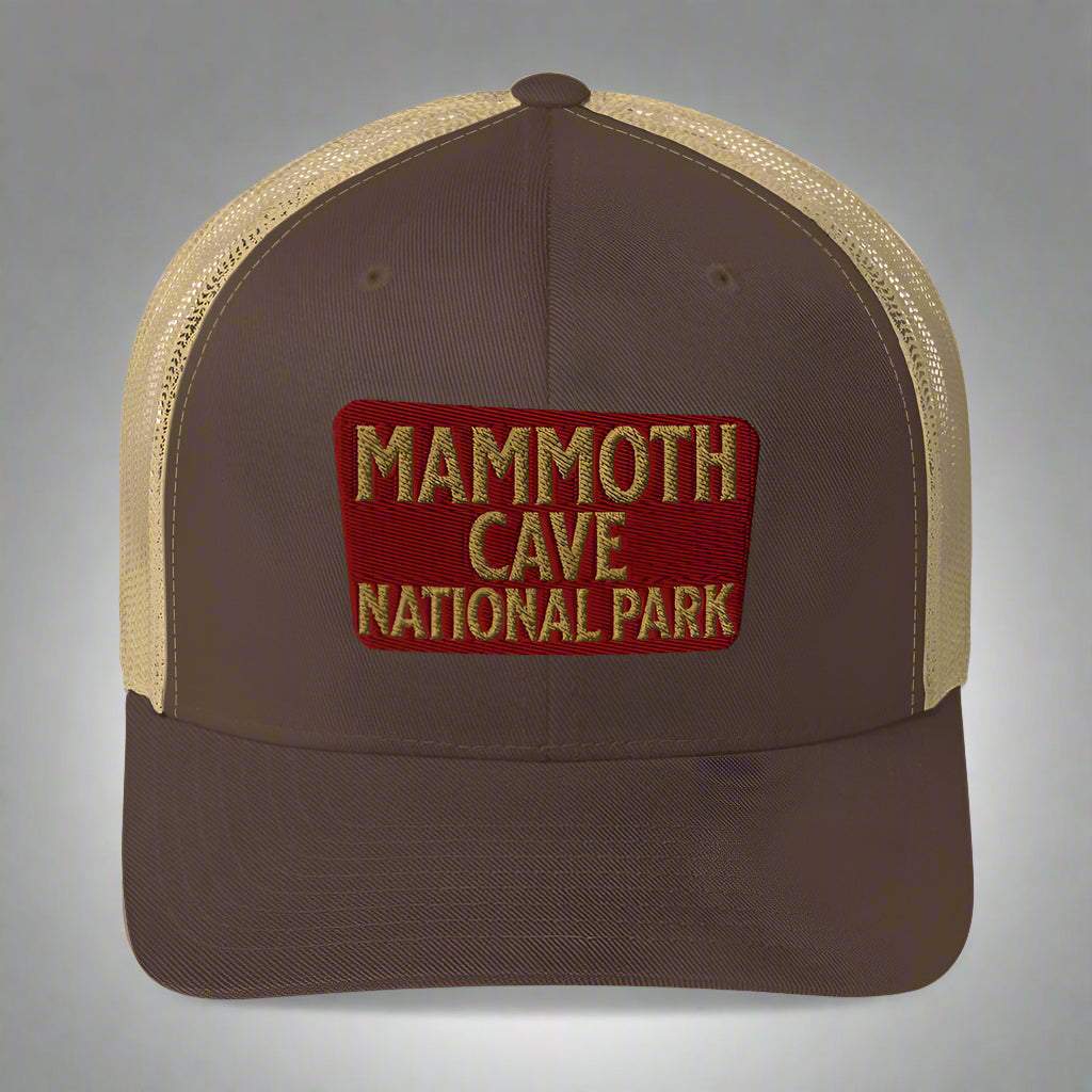 Mammoth Cave National Park Sign Embroidered Trucker Hat - MENLL