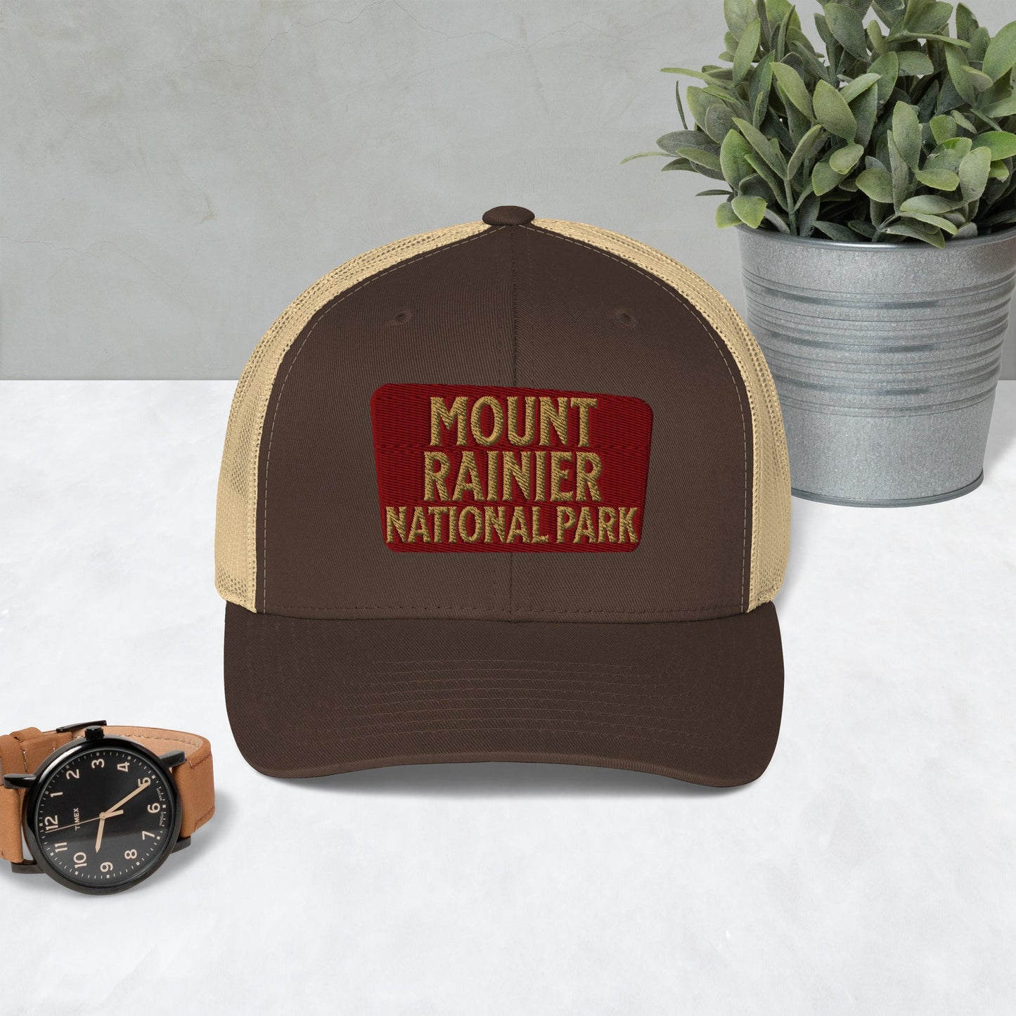 Mount Rainier National Park Embroidered Trucker Hat