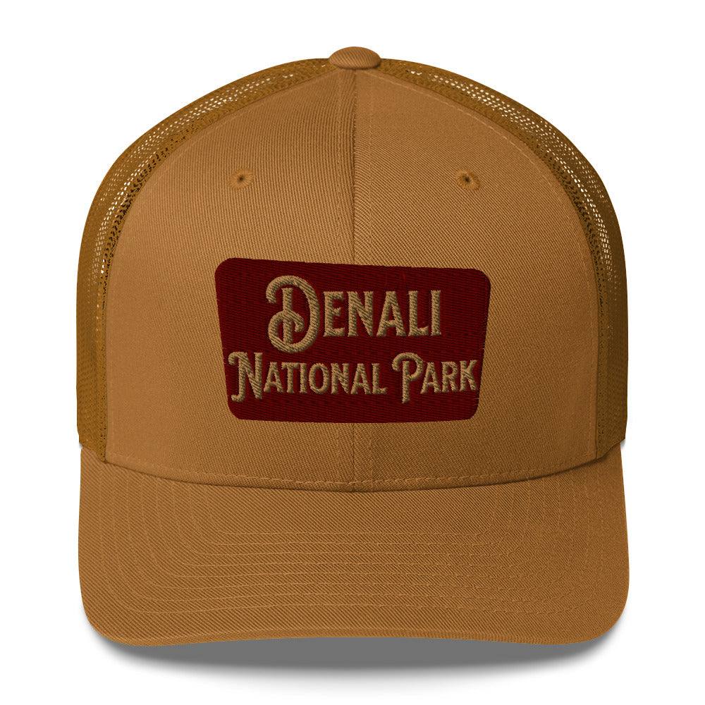 Denali National Park Sign Embroidered Trucker Hat - MENLL