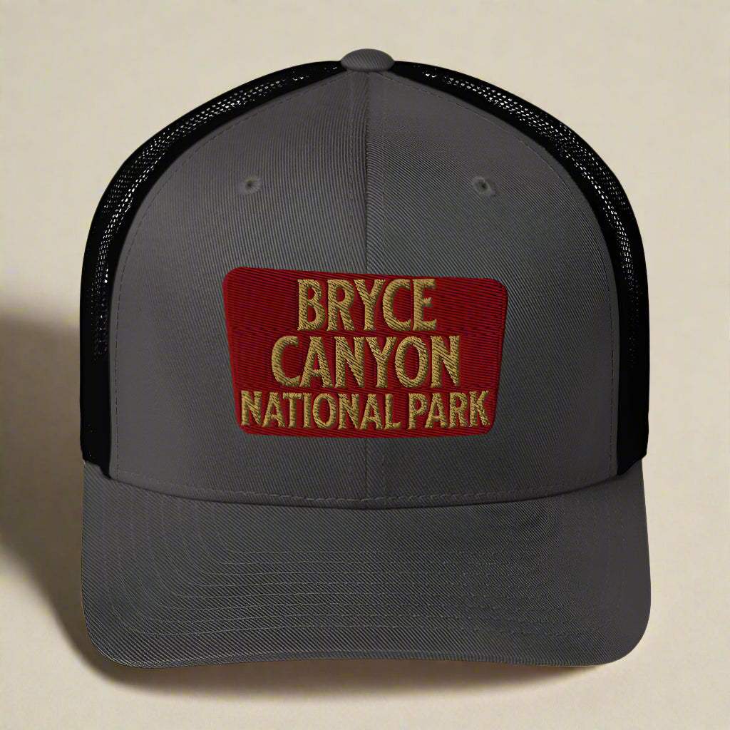 Bryce Canyon National Park Sign Embroidered Trucker Hat - MENLL