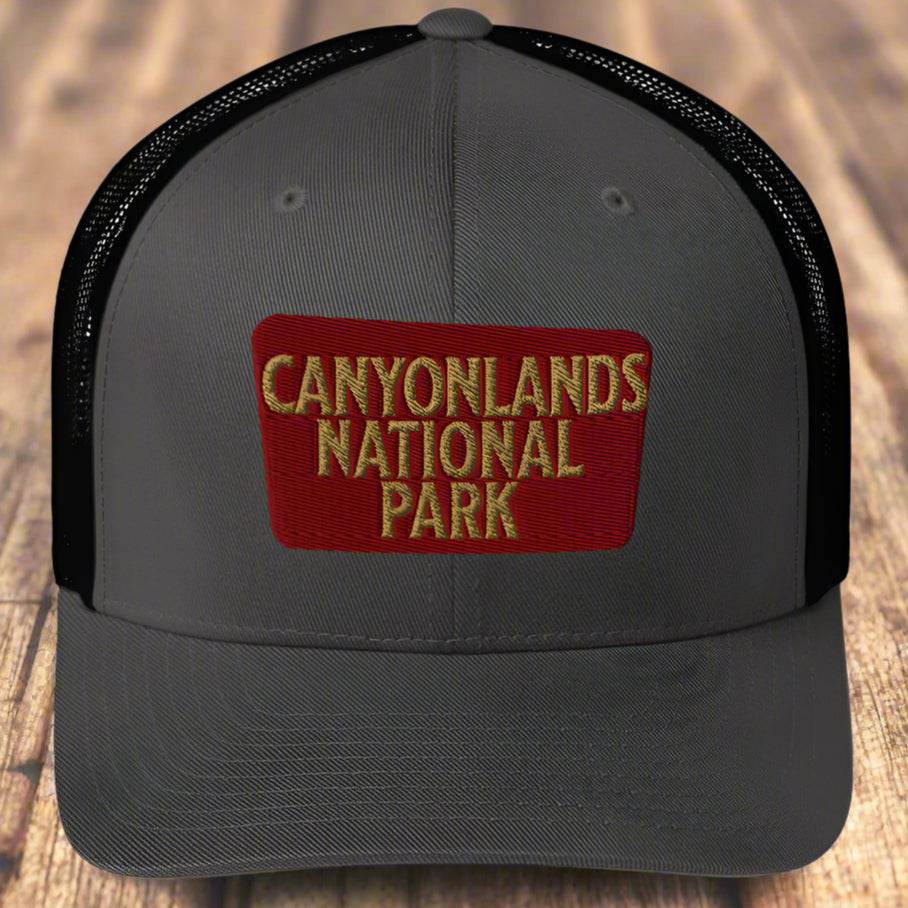 Canyonlands National Park Sign Embroidered Trucker Hat - MENLL