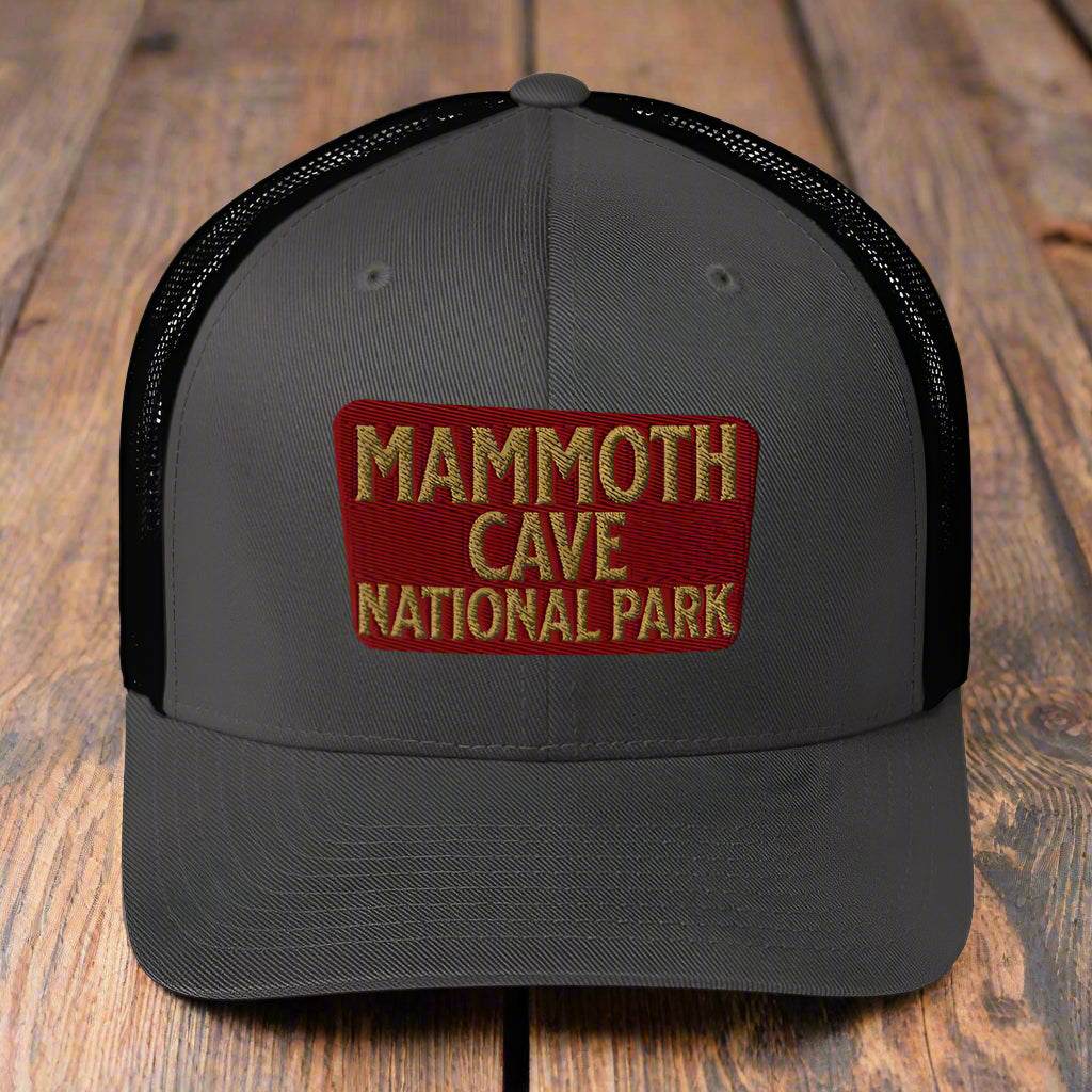 Mammoth Cave National Park Sign Embroidered Trucker Hat - MENLL