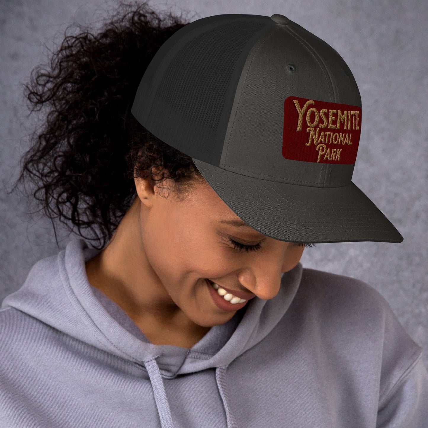 Yosemite Embroidered National Park Sign Trucker Hat - MENLL