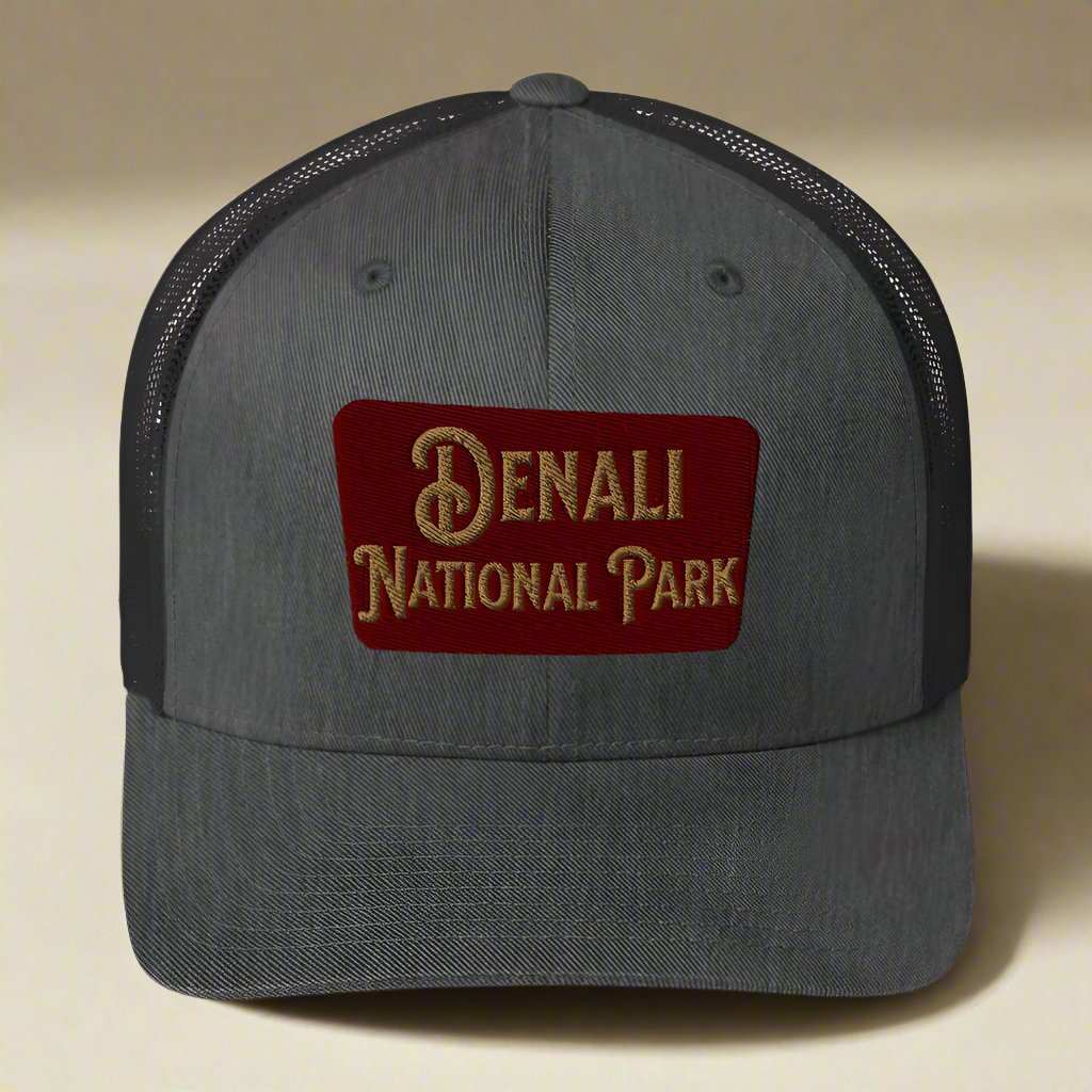 Denali National Park Sign Embroidered Trucker Hat - MENLL
