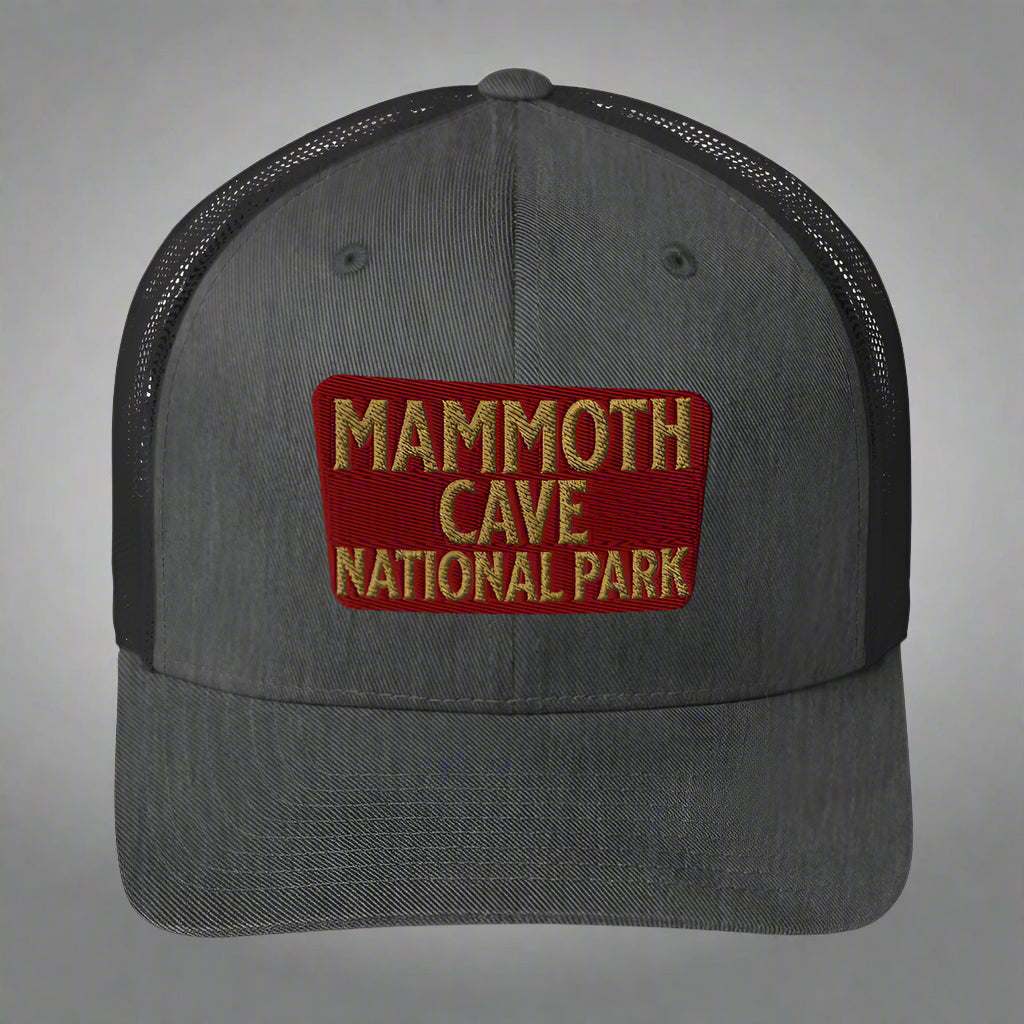 Mammoth Cave National Park Sign Embroidered Trucker Hat - MENLL