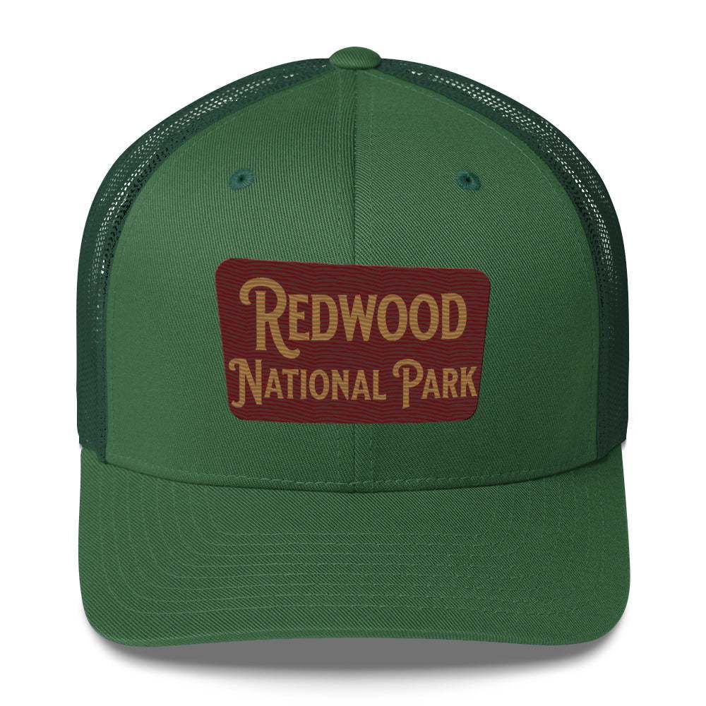 Redwood Embroidered National Park Sign Hat Trucker Cap - MENLL