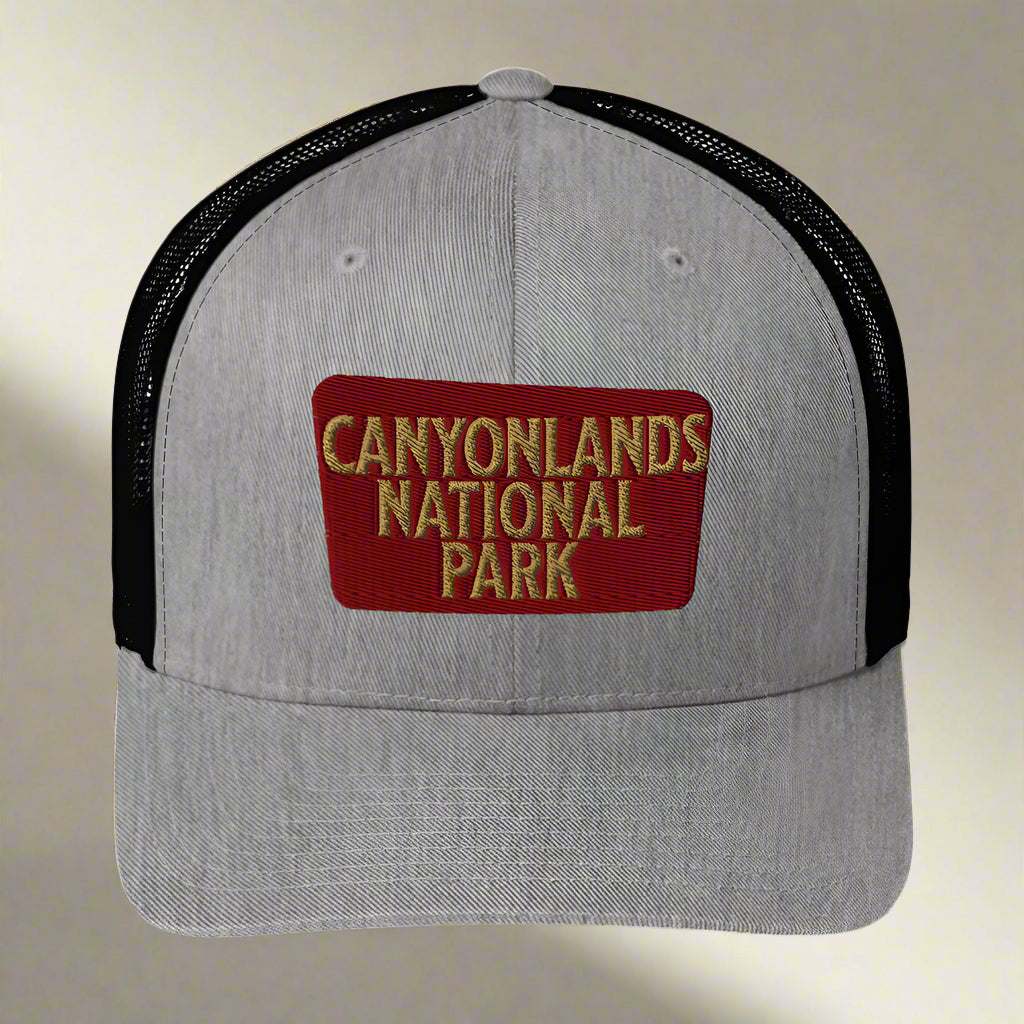 Canyonlands National Park Sign Embroidered Trucker Hat - MENLL