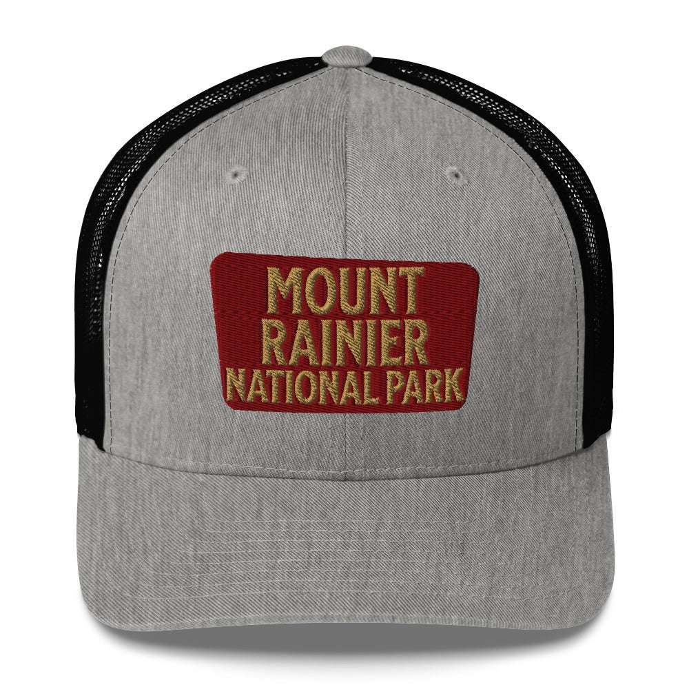 Mount Rainier National Park Sign Embroidered Trucker Hat - MENLL