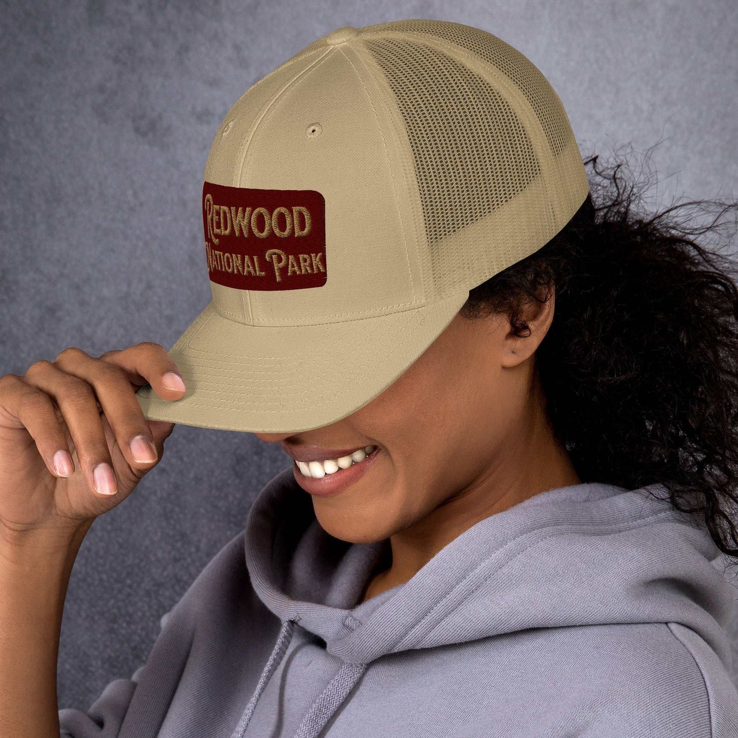 Redwood Embroidered National Park Sign Hat Trucker Cap - MENLL