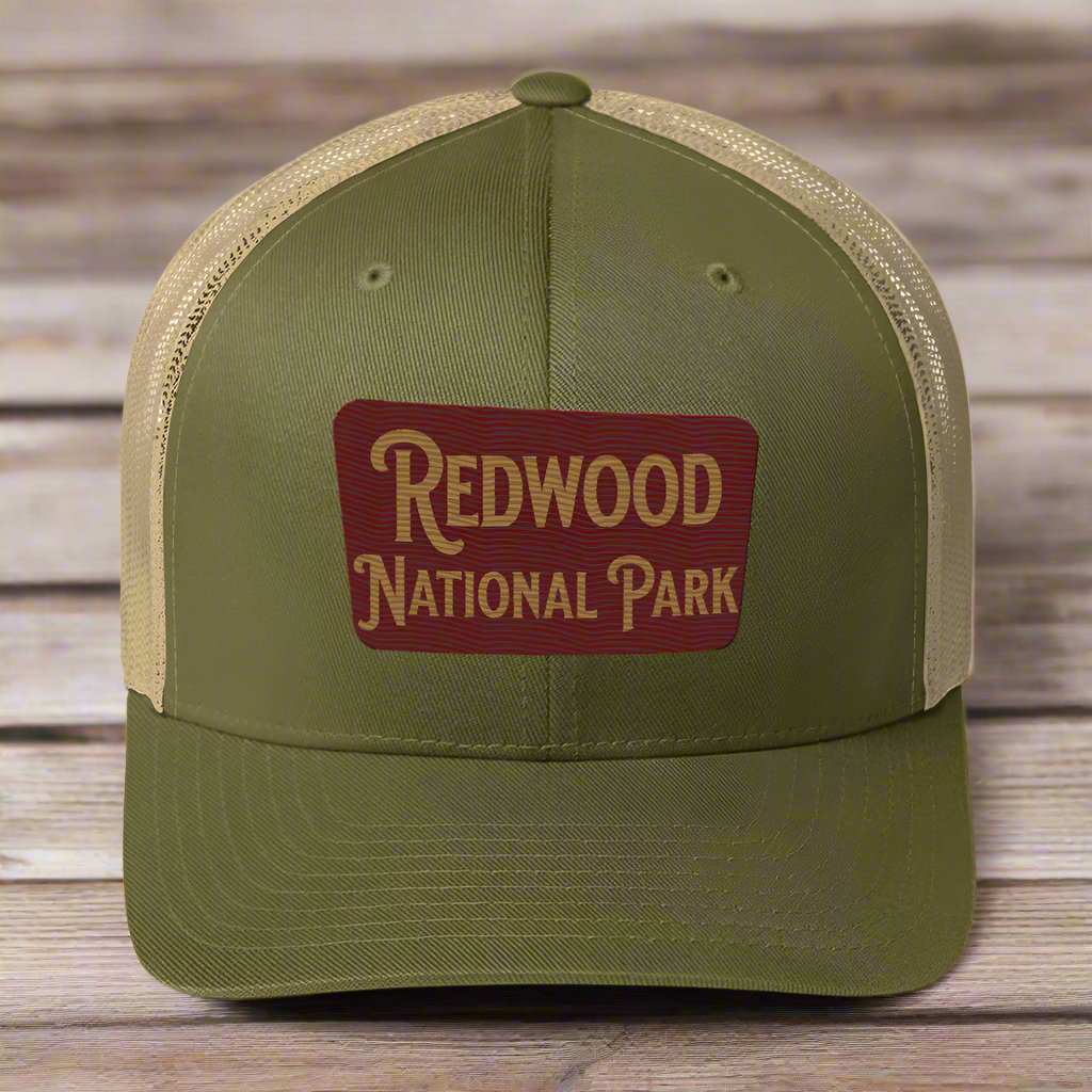 Redwood Embroidered National Park Sign Hat Trucker Cap - MENLL