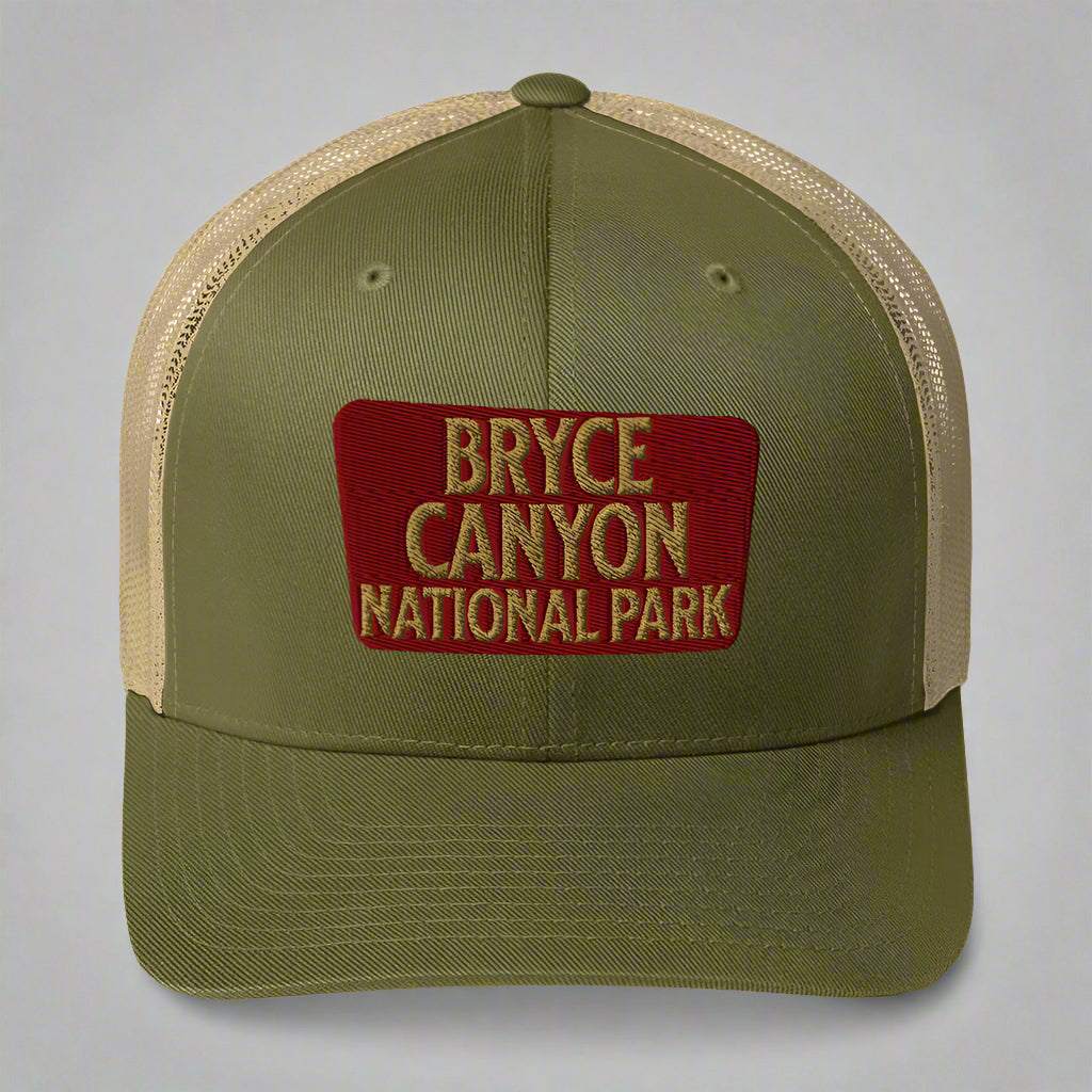 Bryce Canyon National Park Sign Embroidered Trucker Hat - MENLL