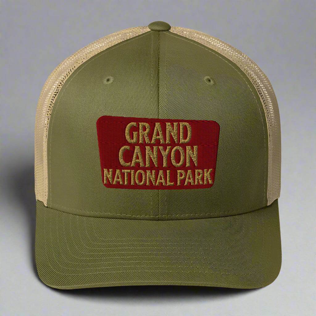 Grand Canyon National Park Sign Embroidered Trucker Hat - MENLL