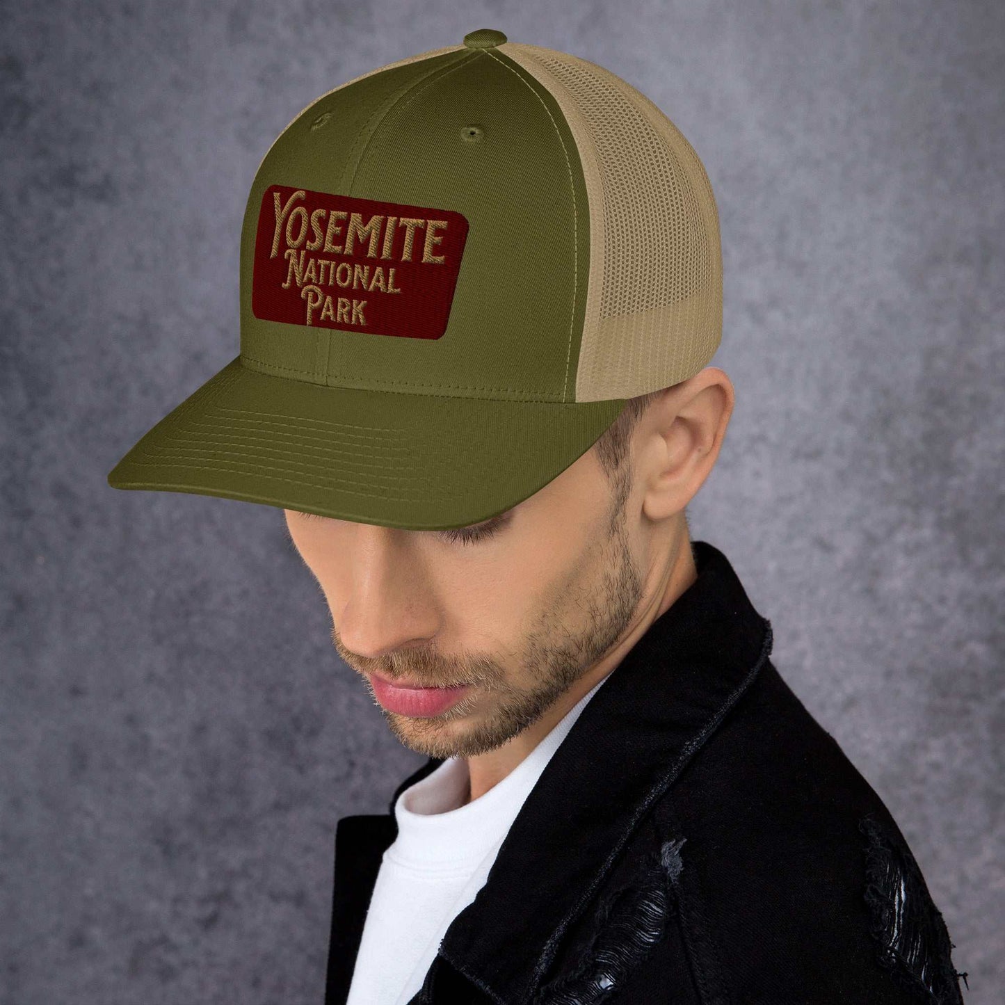 Yosemite Embroidered National Park Sign Trucker Hat - MENLL