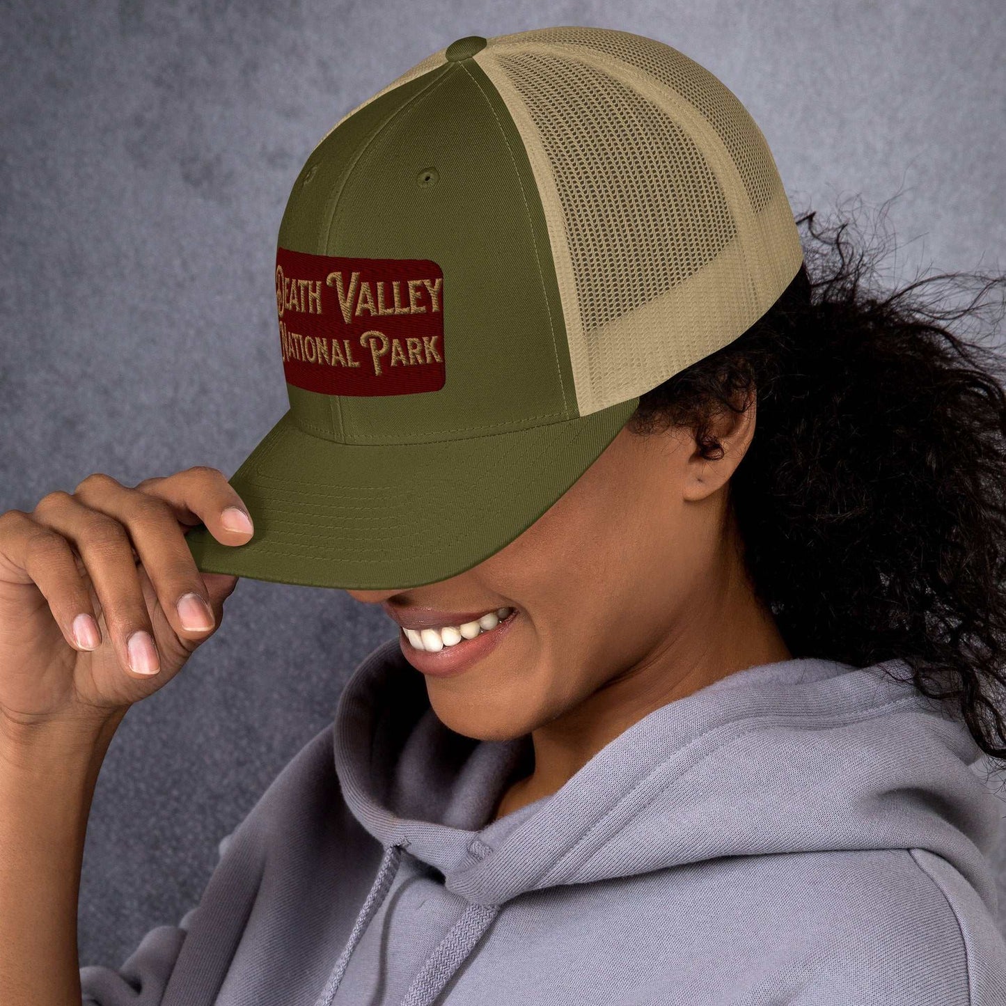 Death Valley National Park Sign Embroidered Trucker Cap - MENLL