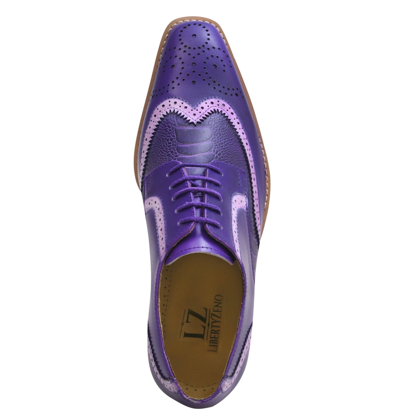 Roy Ostrich Leather Perforated toe Casual Oxford Dress Shoes