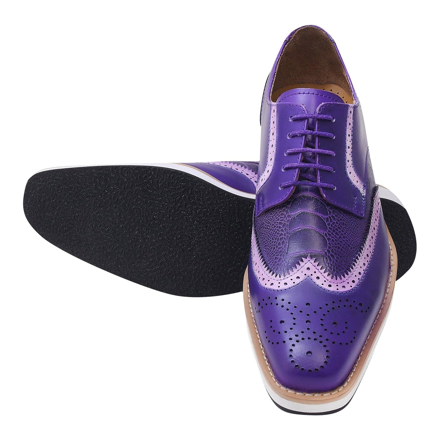 Roy Ostrich Leather Perforated toe Casual Oxford Dress Shoes