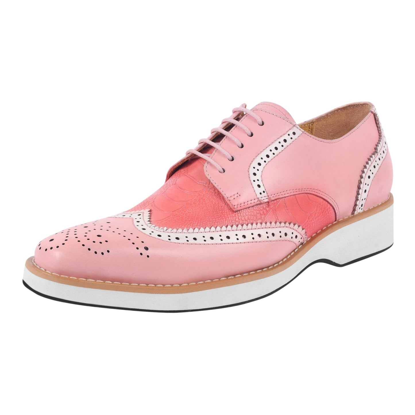 Roy Ostrich Leather Perforated toe Casual Oxford Dress Shoes