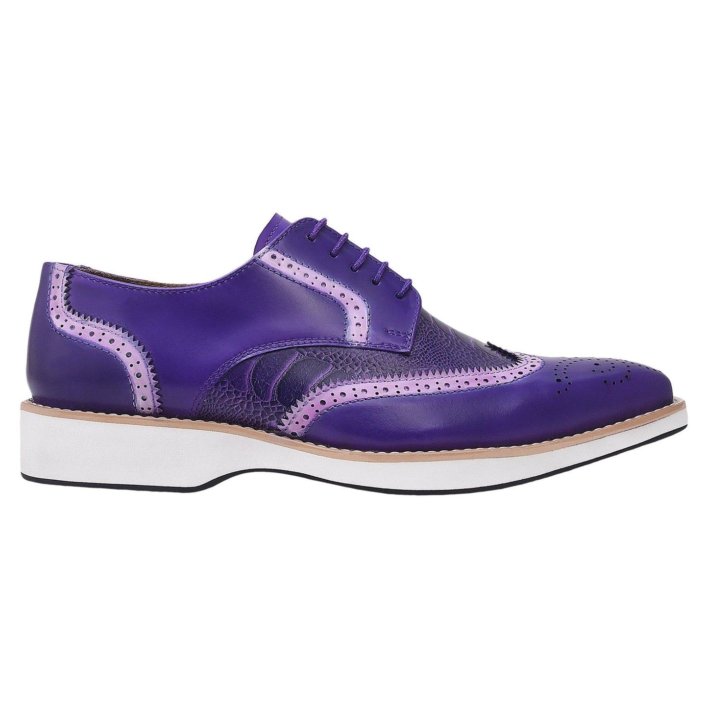 Roy Ostrich Leather Perforated toe Casual Oxford Dress Shoes