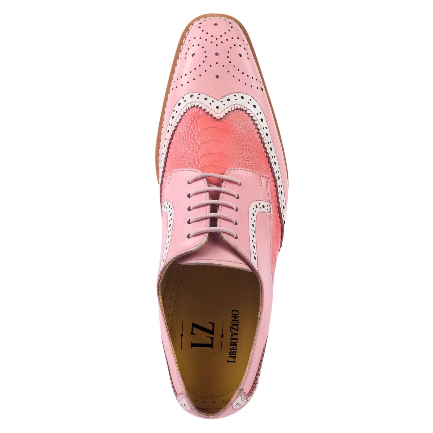 Roy Ostrich Leather Perforated toe Casual Oxford Dress Shoes