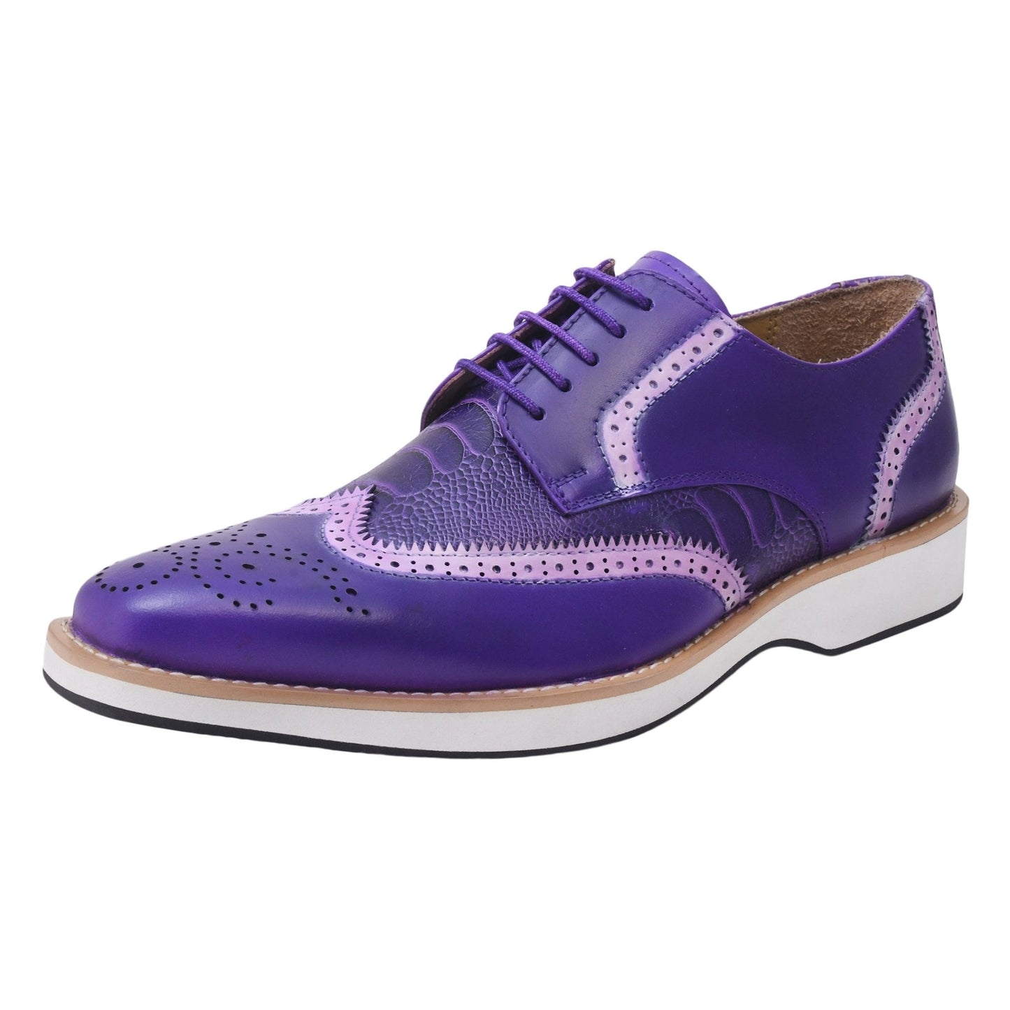Roy Ostrich Leather Perforated toe Casual Oxford Dress Shoes