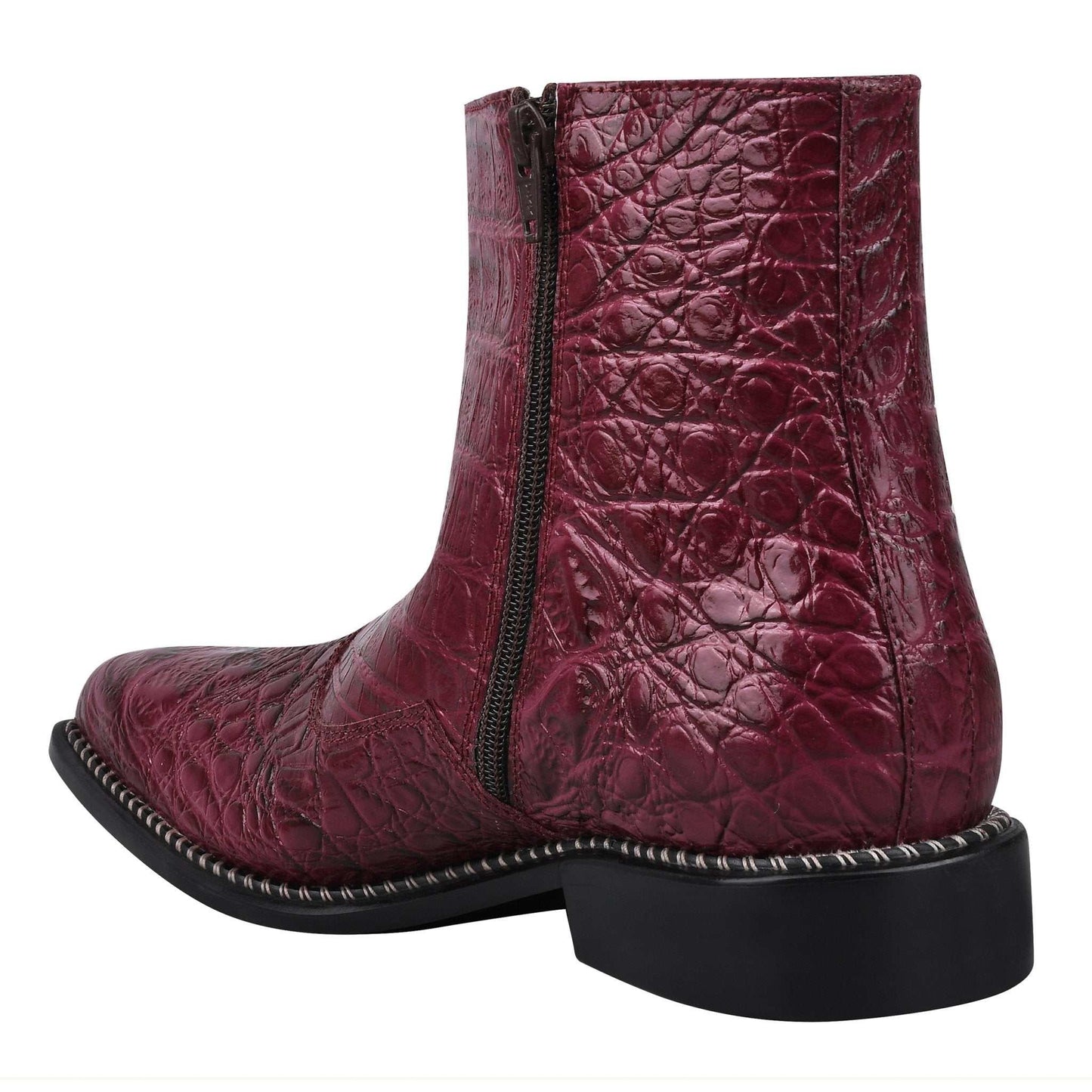 SANDRA Leather Ankle Length Side Zip Up Boots - MENLL