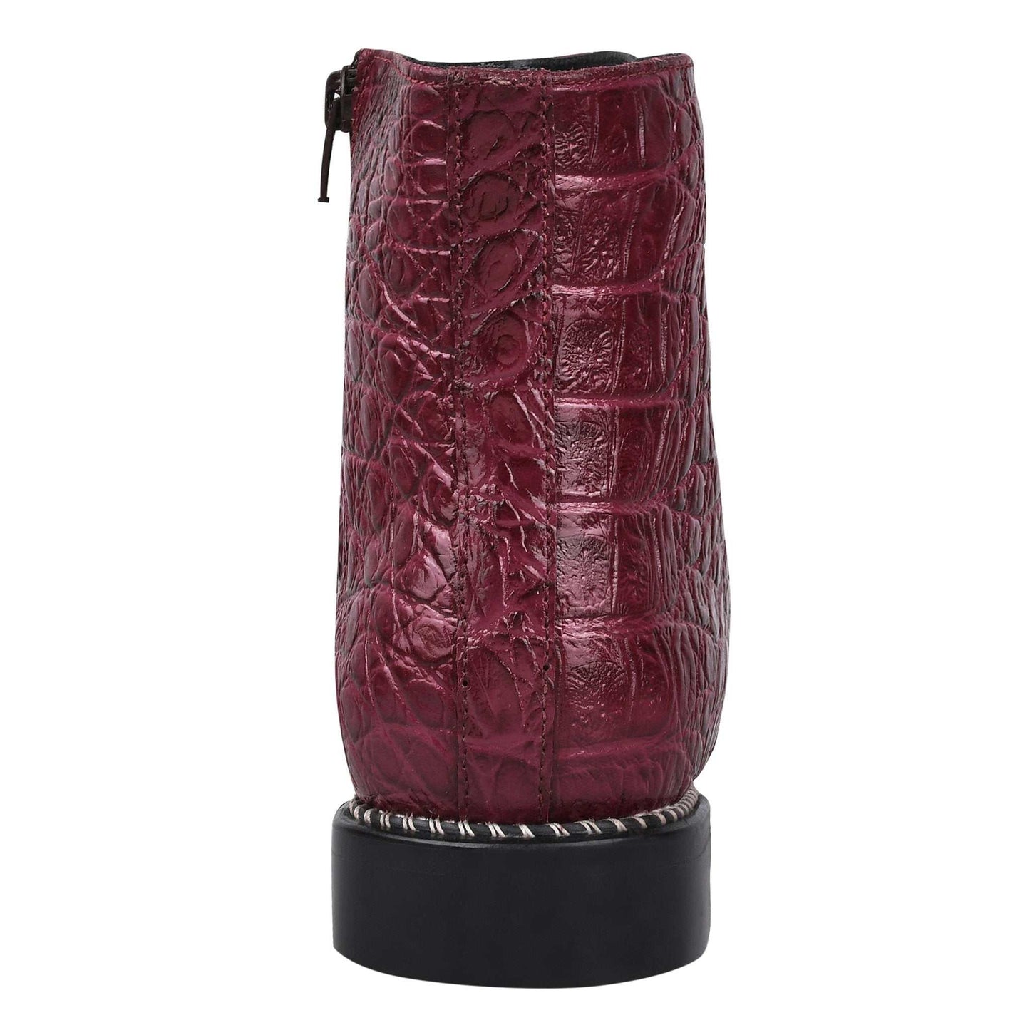 SANDRA Leather Ankle Length Side Zip Up Boots - MENLL