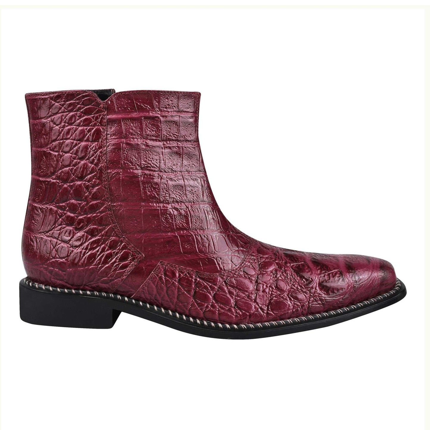 SANDRA Leather Ankle Length Side Zip Up Boots - MENLL