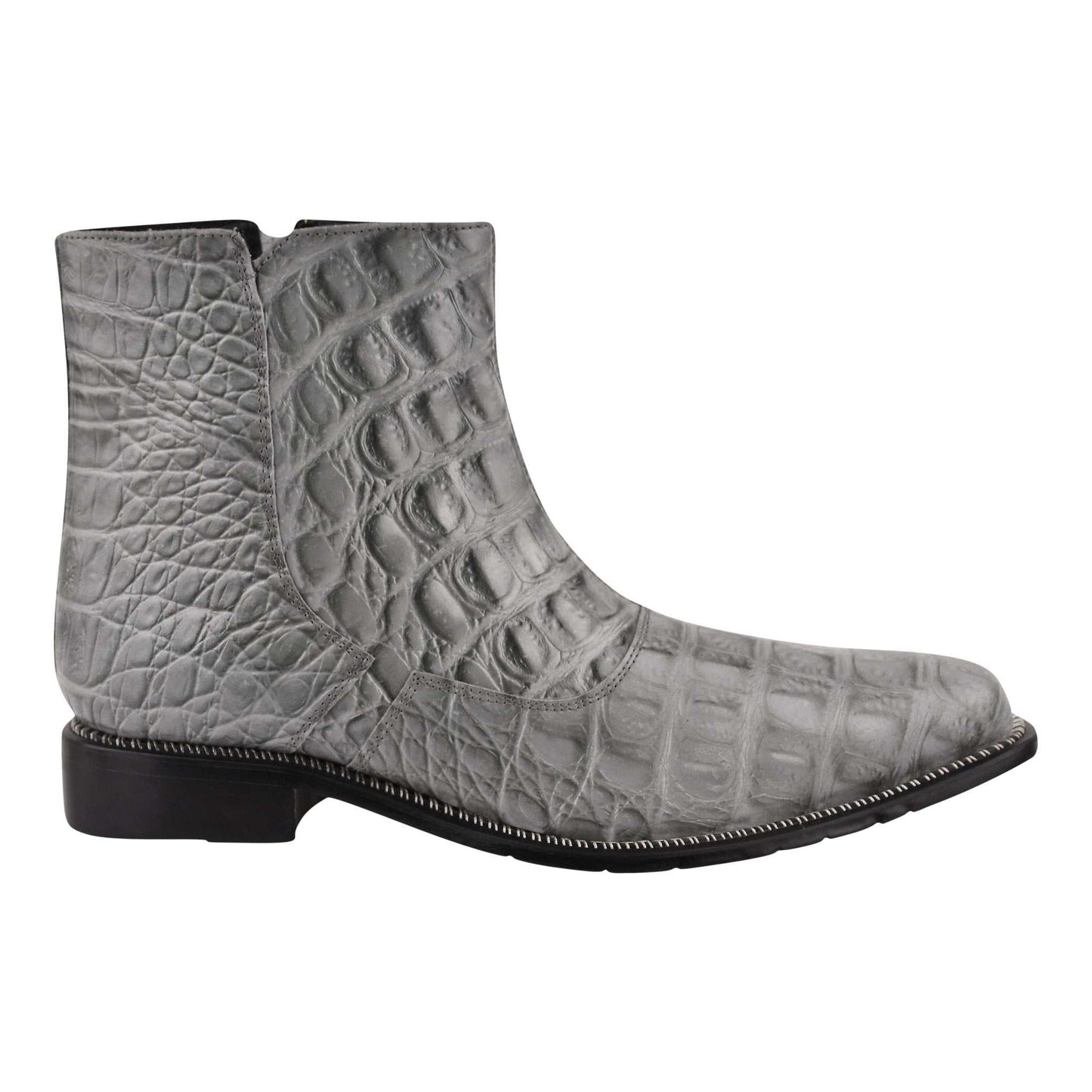 SANDRA Leather Ankle Length Side Zip Up Boots - MENLL