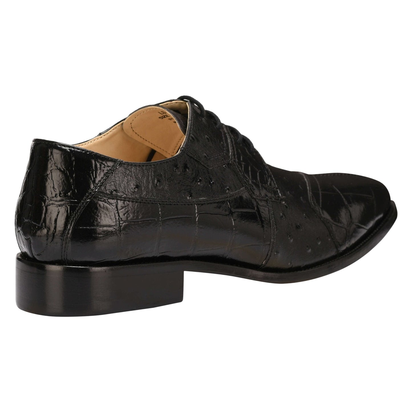 Sassy Crocodile Ostrich Print Lace-Up Dress Shoes