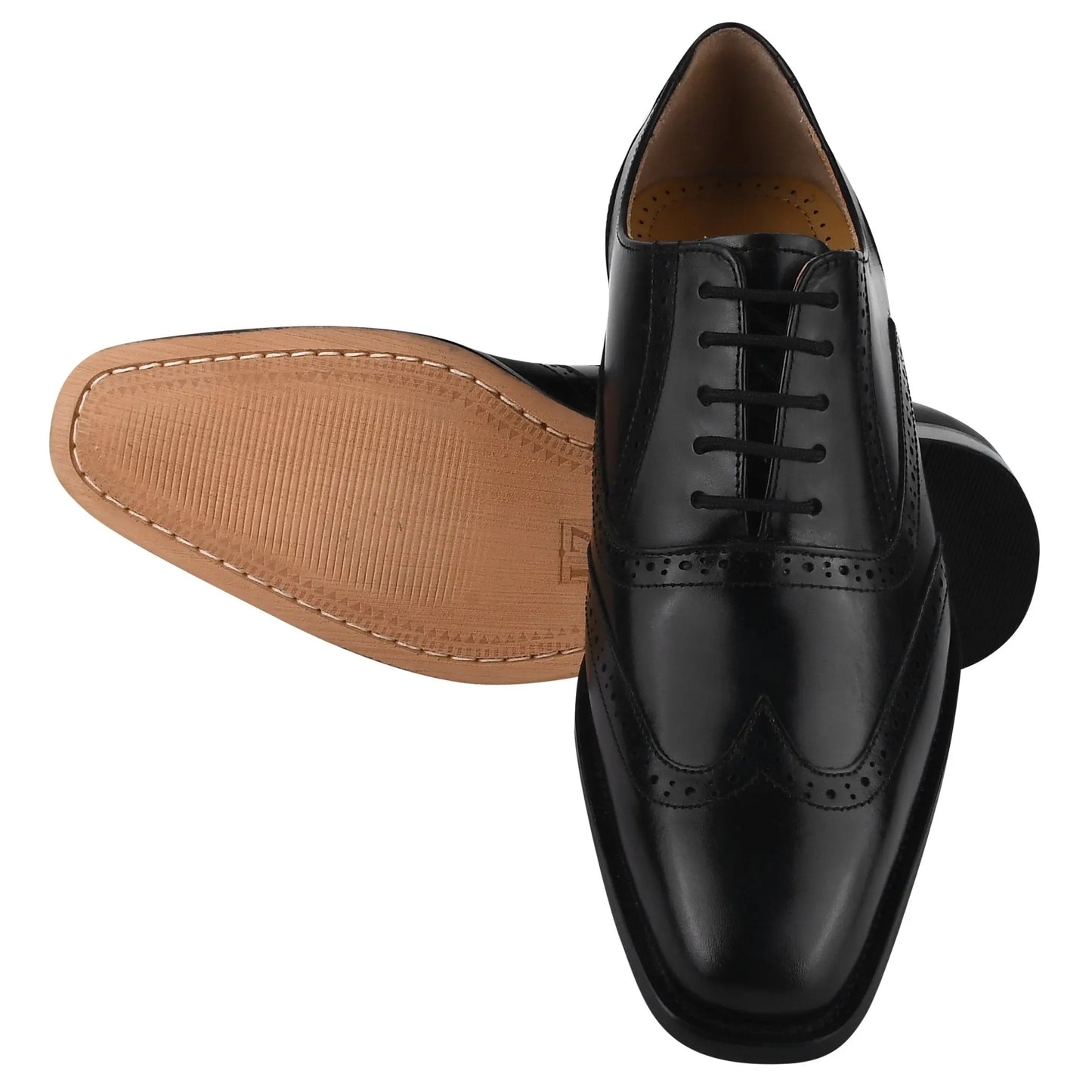 LIBERTYZENO Leather Oxfords Men's Business Shoes Classic Formal Lace-Up by LIBERTYZENO
