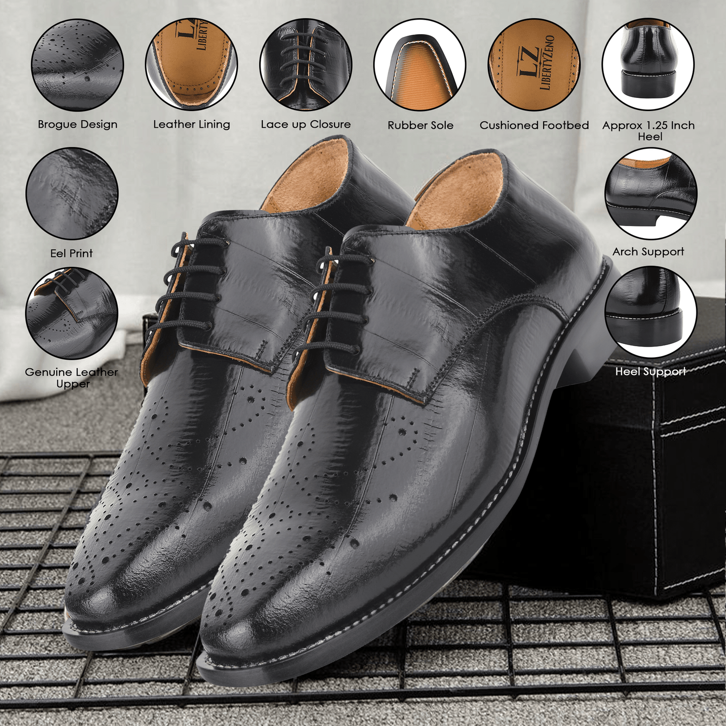 THOMAS Genuine Leather Oxford Men's Dress Shoes - MENLL