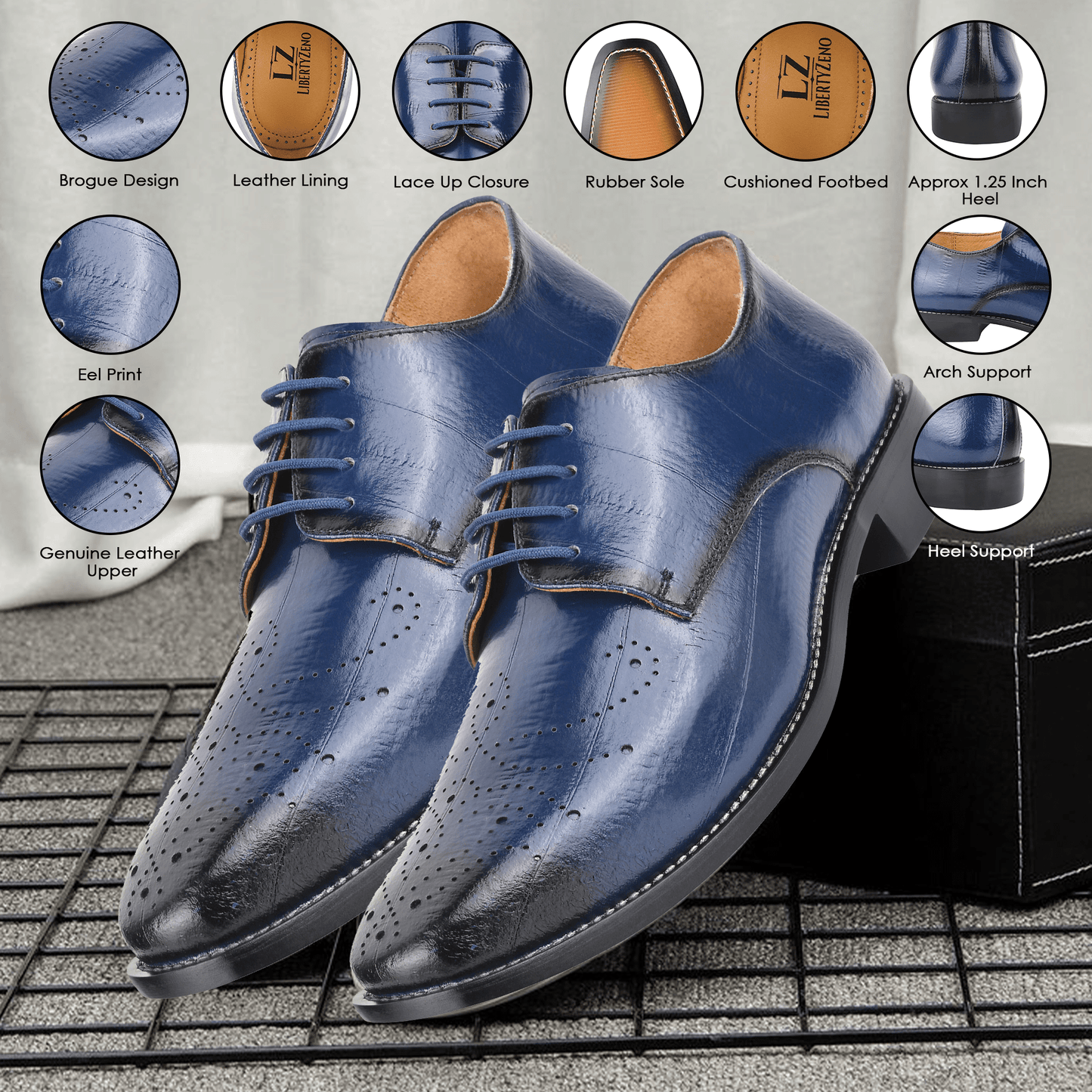 THOMAS Genuine Leather Oxford Men's Dress Shoes - MENLL