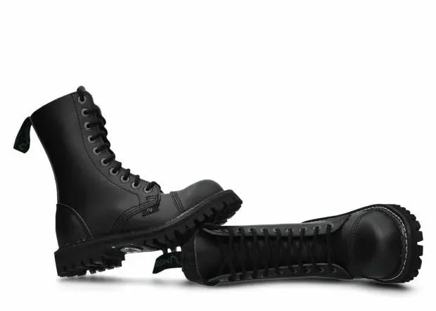 MENLL Black Vegan Leather Boots Men's Fashion Durable Shoes by MENLL