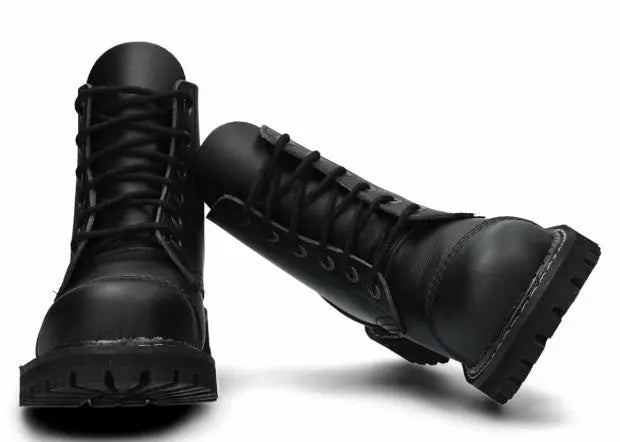MENLL Vegan Leather Charley Style Men's Combat Boots - Ankle Support, Lace-Up by MENLL