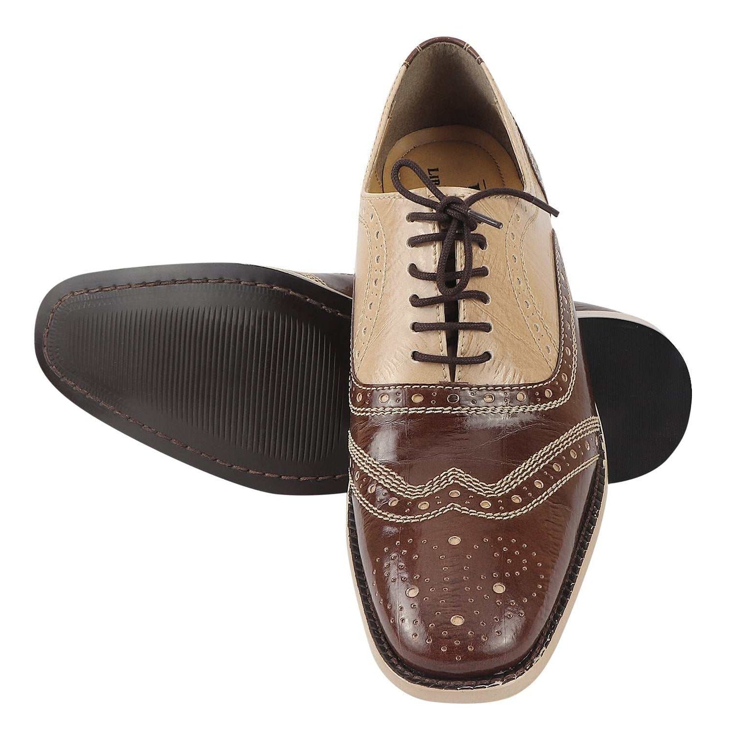 Tremont Genuine Leather Oxford Style Brogue Dress Shoes - MENLL