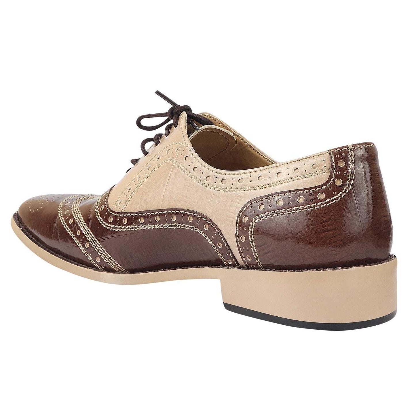 Tremont Genuine Leather Oxford Style Brogue Dress Shoes - MENLL
