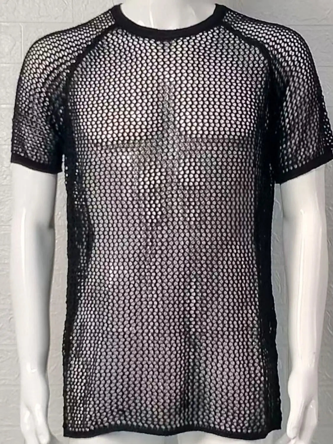 MENLL Openwork Tee Men's Casual Summer T-Shirt - Breathable & Stylish by MENLL