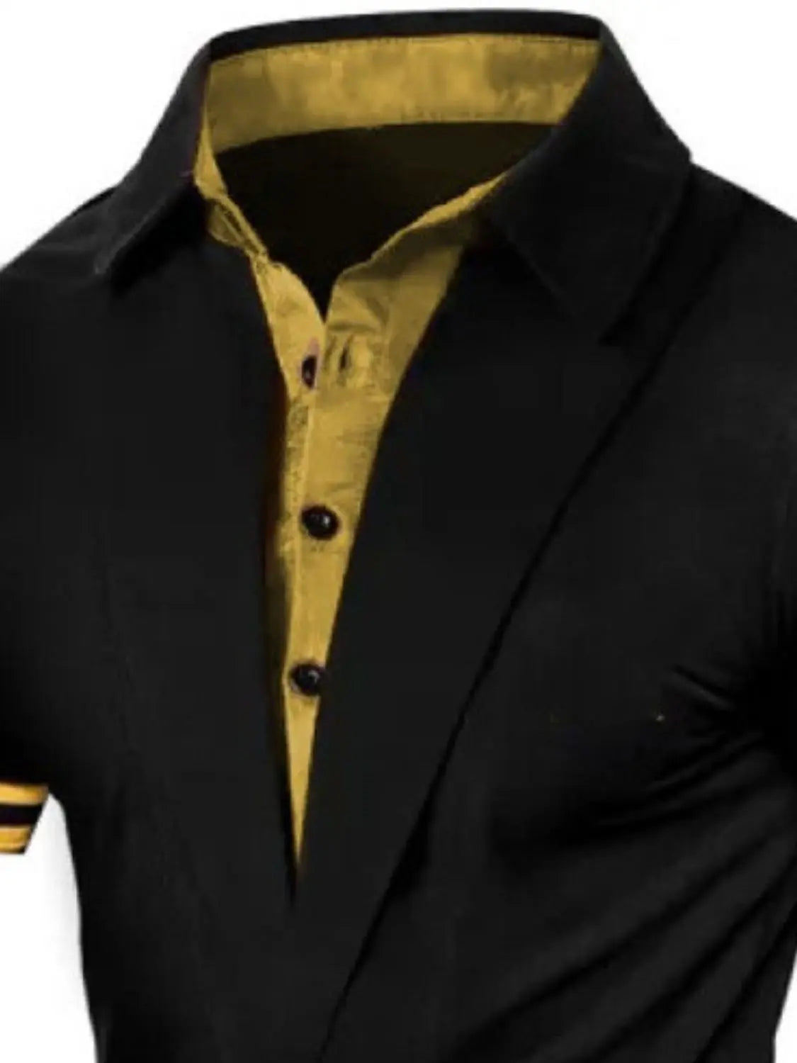 MENLL Polo Shirt Men's Casual Collared Contrast Sleeve Short Sleeve Tee by MENLL