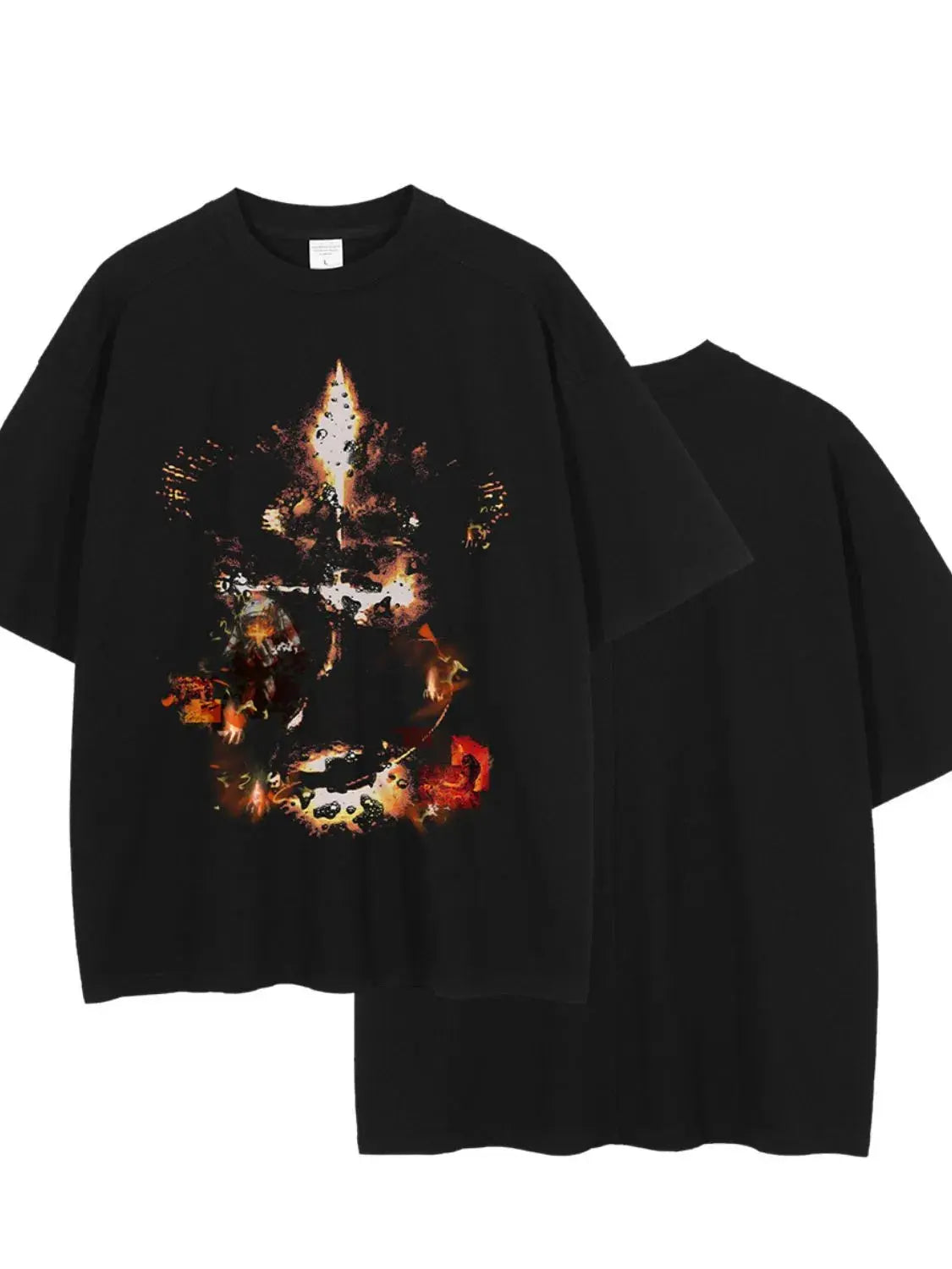 MENLL Graphic T-Shirt Men's Casual Black Round Neck Half Sleeve Top by MENLL