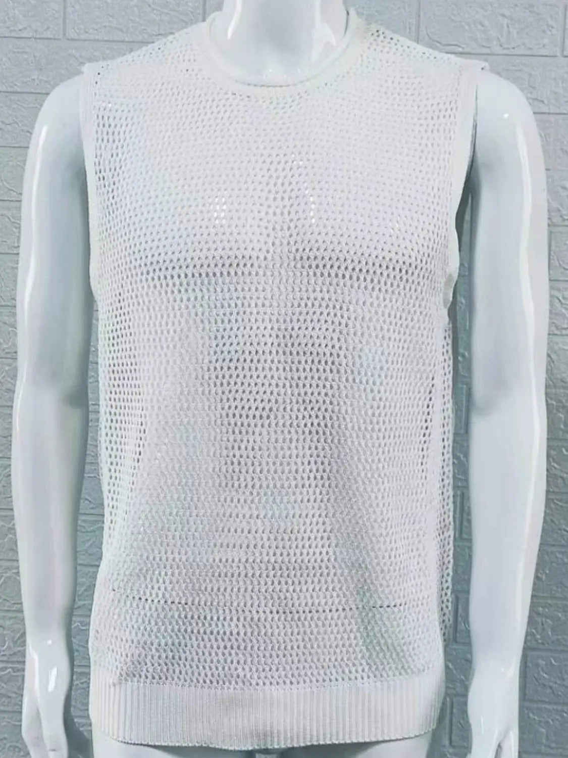 MENLL Tank Top - Breathable Openwork Knit - Casual Sleeveless - Product Details