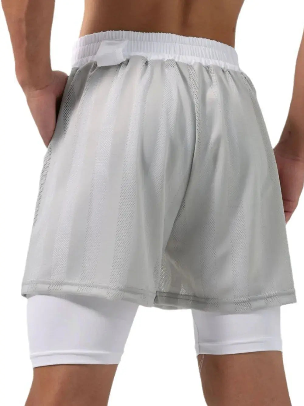 MENLL Plus Size Shorts Men's Casual Summer Elastic Waist Comfort by MENLL