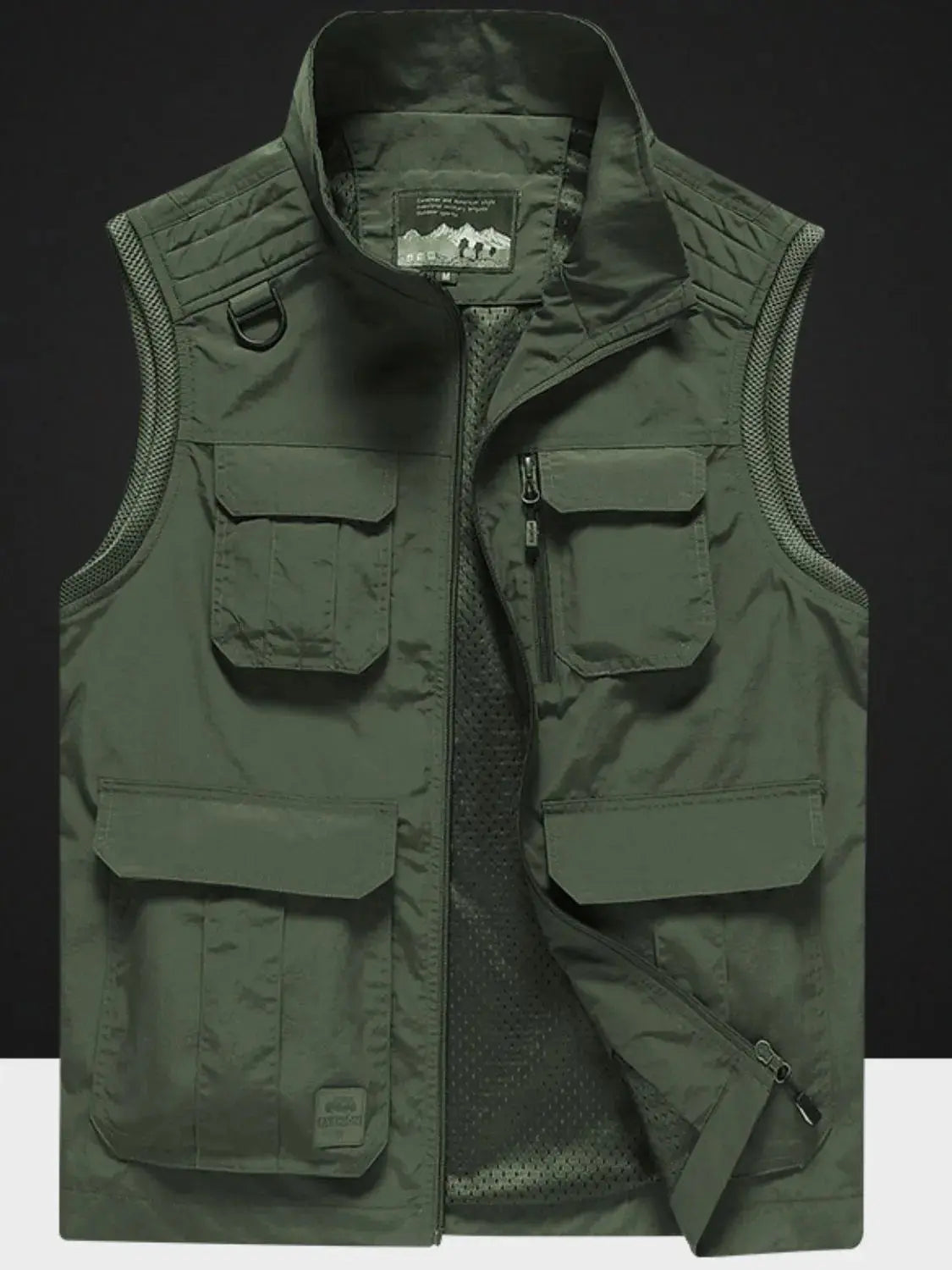 MENLL Plus Size Vest Men's Casual Zip Up Vest With Pockets Comfort Wear by MENLL