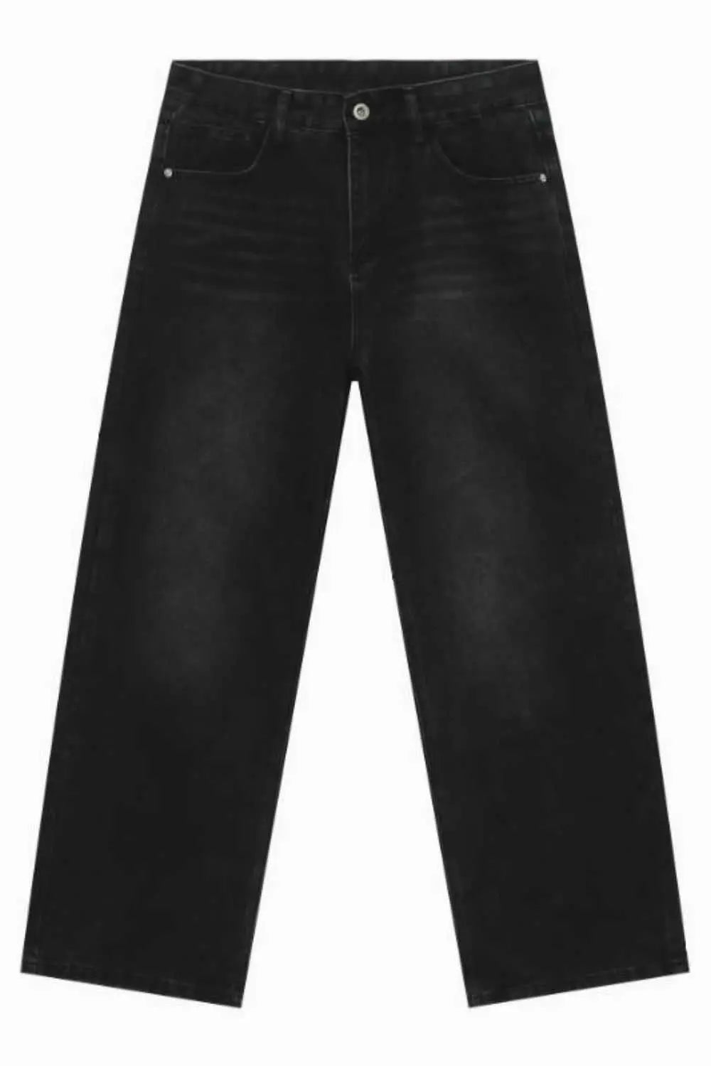 MENLL Wide Leg Jeans Men's Dark Wash Casual Pants with Pockets Cotton Blend by MENLL