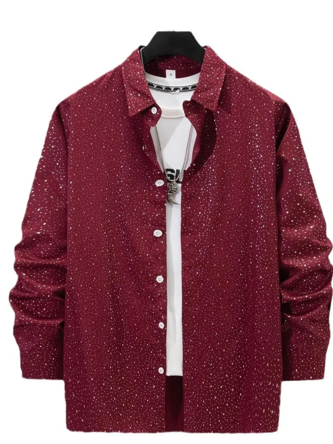 MENLL Plus Size Black Shirt Men's Big & Tall Button Up Long Sleeve Comfortable by MENLL