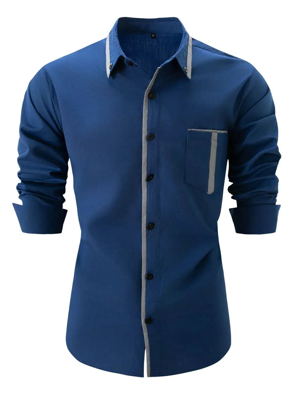 MENLL Plus Size Black Shirt Men's Big & Tall Button Up Long Sleeve Classic Fit by MENLL